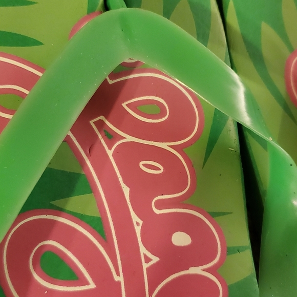 Laguna green flip flops w/jelly‎ straps - Picture 4 of 4